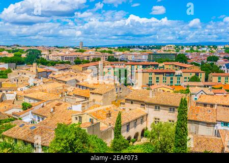 Aerial view of Modern Carcassonne, France Stock Photo