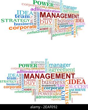 Management tags cloud for business and development design Stock Vector