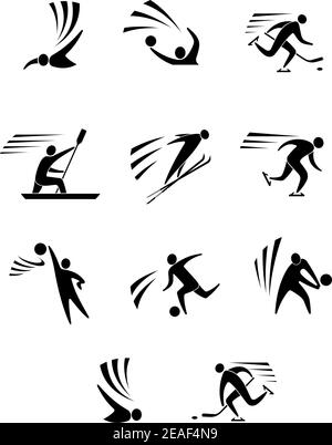 Athlets and players for different sports elements or design Stock Vector
