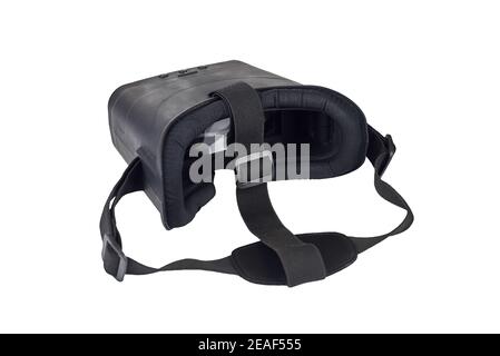 VR helmet isolated on white background, virtual reality, future of gaming. Stock Photo