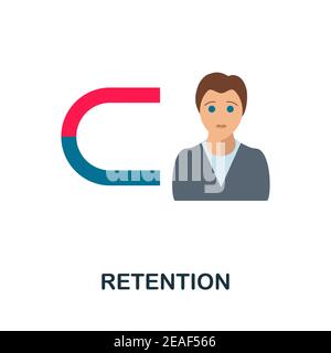 Retention flat icon. Color simple element from customer loyalty collection. Creative Retention icon for web design, templates, infographics and more Stock Vector