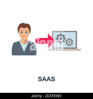 Saas flat icon. Color simple element from customer loyalty collection. Creative Saas icon for web design, templates, infographics and more Stock Vector