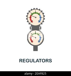 Regulators flat icon. Color simple element from diving collection. Creative Regulators icon for web design, templates, infographics and more Stock Vector