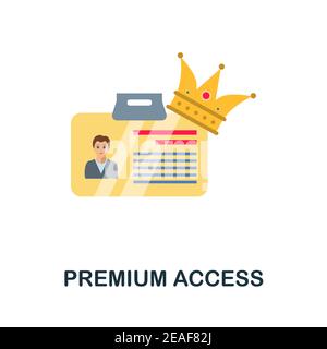 Premium Access flat icon. Color simple element from customer loyalty collection. Creative Premium Access icon for web design, templates, infographics Stock Vector