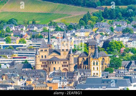 Aerial view of the cathedral in Trier, Germany Stock Photo