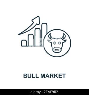 Bull Market icon. Simple element from business management collection. Creative Bull Market icon for web design, templates, infographics and more Stock Vector
