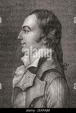 Joseph Le Bon, 1765 – 1795.  French politician. Stock Photo