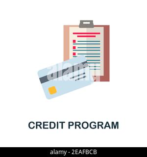 Credit Program flat icon. Color simple element from customer loyalty collection. Creative Credit Program icon for web design, templates, infographics Stock Vector