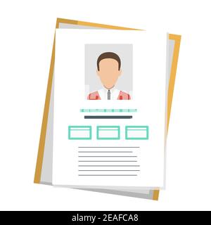 Identity document with person photo and info. Vector icon Stock Vector