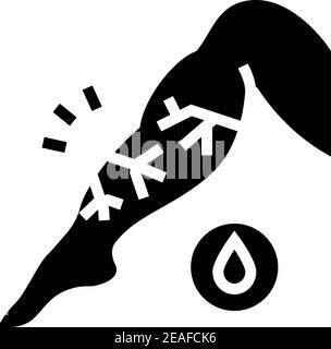 venous edema glyph icon vector illustration Stock Vector