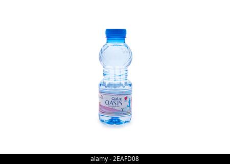 Qatar Oasis drinking Water Bottle on isolated background Stock Photo ...