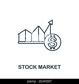 Stock Market icon. Simple element from business management collection. Creative Stock Market icon for web design, templates, infographics and more Stock Vector