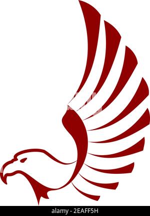 Red eagle with wings for tattoo design Stock Vector