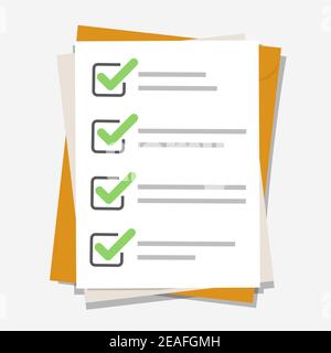 Checklist, complete tasks, to-do list, exam concepts. Premium quality. Modern flat design graphic elements.  Stock Vector
