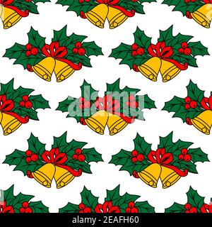 Seamless pattern with christmas bells for holiday design Stock Vector