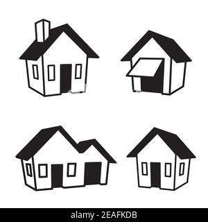 outline home symbol icon set Stock Vector