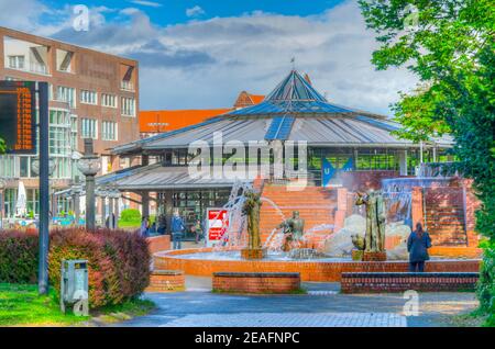 Gauklerbrunnen fountain in Stadtpark in Dortmund, Germany Stock Photo