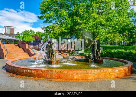 Gauklerbrunnen fountain in Stadtpark in Dortmund, Germany Stock Photo