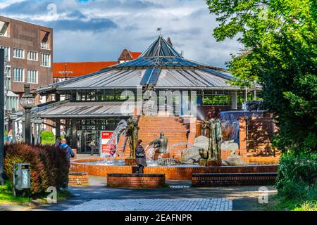 Gauklerbrunnen fountain in Stadtpark in Dortmund, Germany Stock Photo