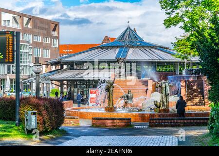 Gauklerbrunnen fountain in Stadtpark in Dortmund, Germany Stock Photo