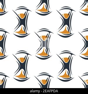 Seamless pattern background with hourglasses for wallpaper design Stock Vector