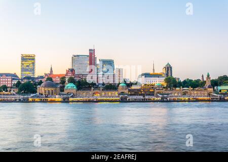 View of the fish market in the german city Hamburg Stock Photo