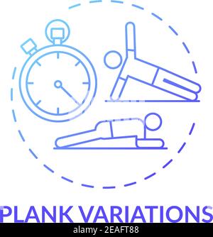 Plank variations concept icon Stock Vector