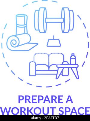 Preparing workout space concept icon Stock Vector