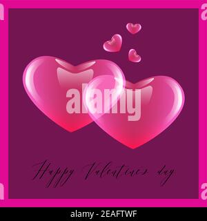 3D heart on a Valentine's day card Stock Vector