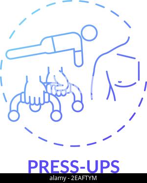 Press-ups concept icon Stock Vector