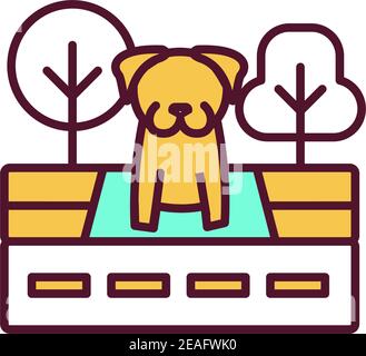 Animal abandonment RGB color icon Stock Vector
