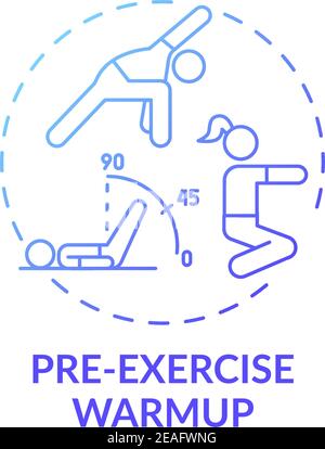 Pre-exercise warmup concept icon Stock Vector