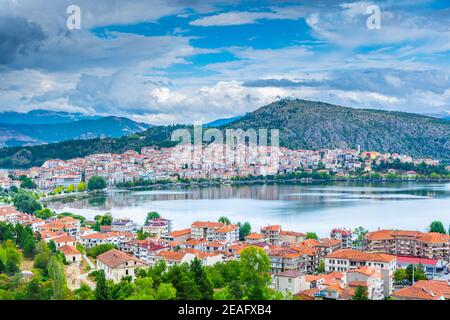 Aerial view of Kastoria in Greece Stock Photo