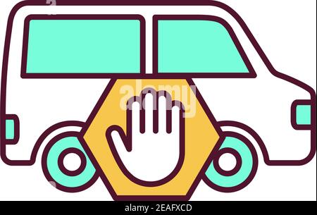 Stop transportation RGB color icon Stock Vector