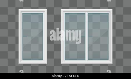 white color windows transparent isolated on gray Stock Vector