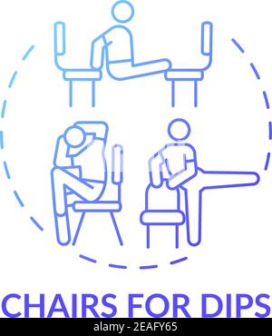 Chairs for dips concept icon Stock Vector