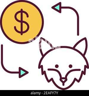 Animal trafficking RGB color icon Stock Vector