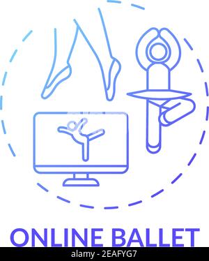Online ballet concept icon Stock Vector
