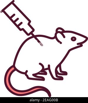 Animal testing RGB color icon Stock Vector