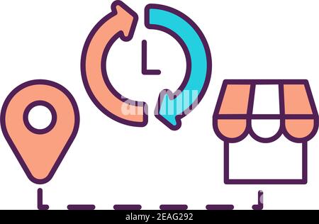 24 7 shipment from warehouse RGB color icon Stock Vector
