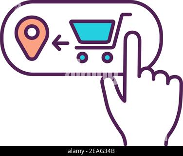 Order delivery online RGB color icon Stock Vector