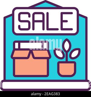 Garage sale RGB color icon Stock Vector