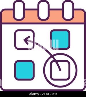 Monthly schedule RGB color icon Stock Vector