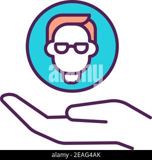 Recruitment RGB color icon Stock Vector