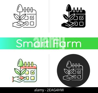 Estimating planting time icon Stock Vector