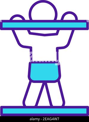 Baby stand up RGB color icon Stock Vector