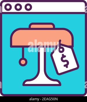 Shop website RGB color icon Stock Vector