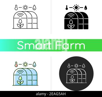 Smart greenhouse icon Stock Vector