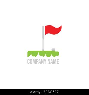 Golf sport course field community logo design vector image. Golf club icon symbol element and logo vector image Stock Vector