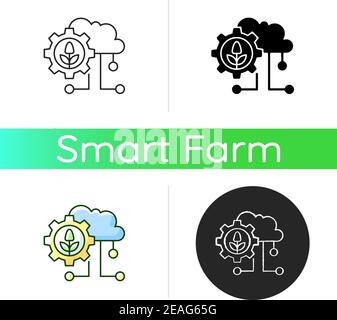 Cloud computing in farming icon Stock Vector